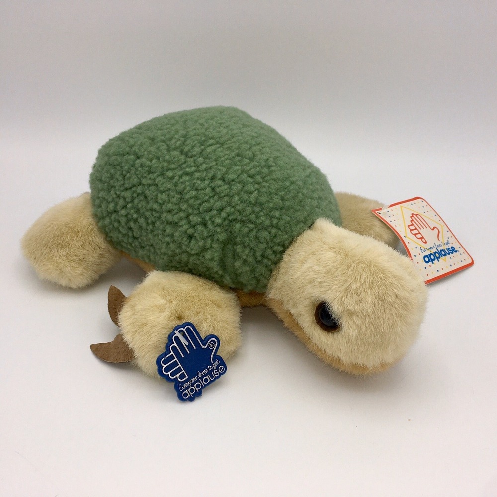 Vintage 1989 Applause Natures Own Turtle Plush Stuffed Toy Animal 10" Tags